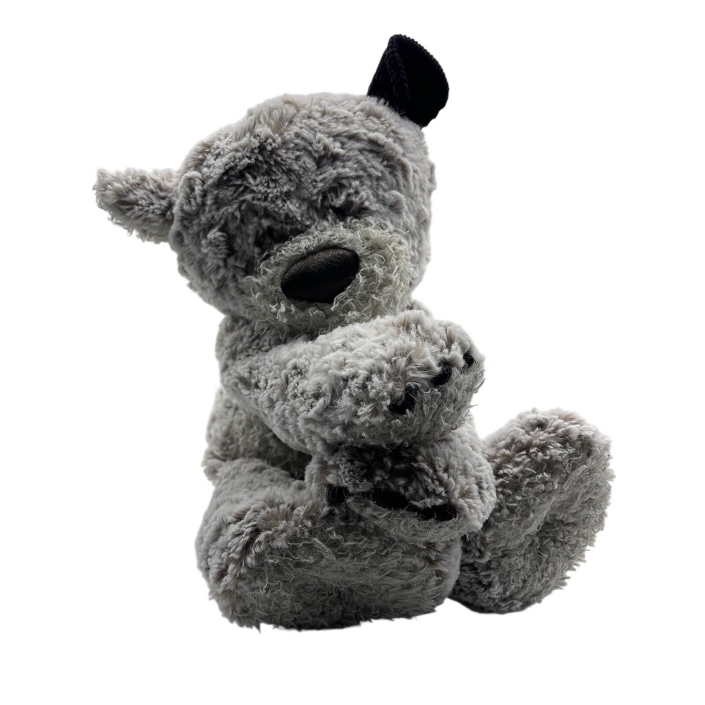 DEMDACO Giving Collection Plush Bear 12 Inch Gray Stuffed Animal Mismatched Ears